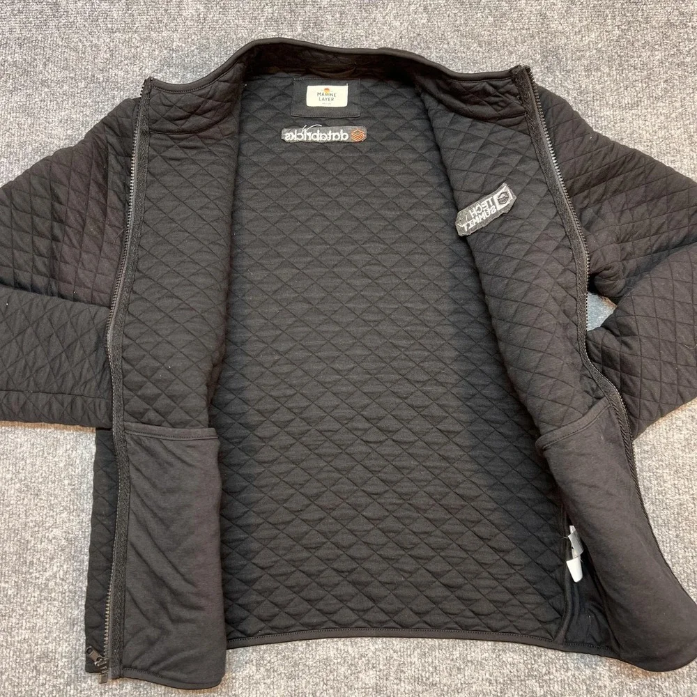 Marine Layer Jacket Womens Medium Black Quilted Full Zip Tech Summit Databricks - Picture 6 of 11